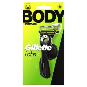 Gillette Labs Body + Intimate Razor for Men with Magnetic Shower Hanger