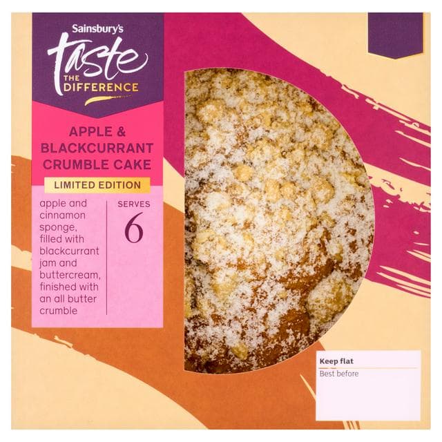 Sainsbury's 355g Apple & Blackcurrant Crumble Cake, Taste the Difference, Limited Edition - gallery image 1