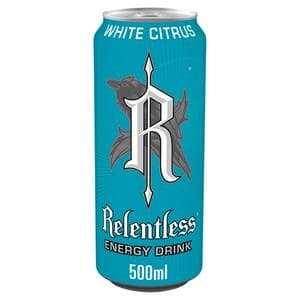 Relentless 500ml White Citrus Energy Drink Can