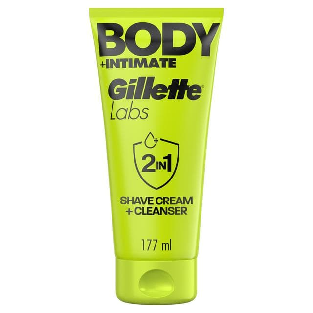 Gillette Labs 177ml Body + Intimate 2 in 1 Shave Cream & Cleanser with Aloe - gallery image 1