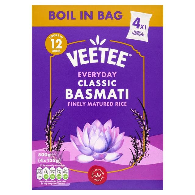 Veetee 4 x 125g Everyday Classic Basmati Finely Matured Rice - gallery image 1