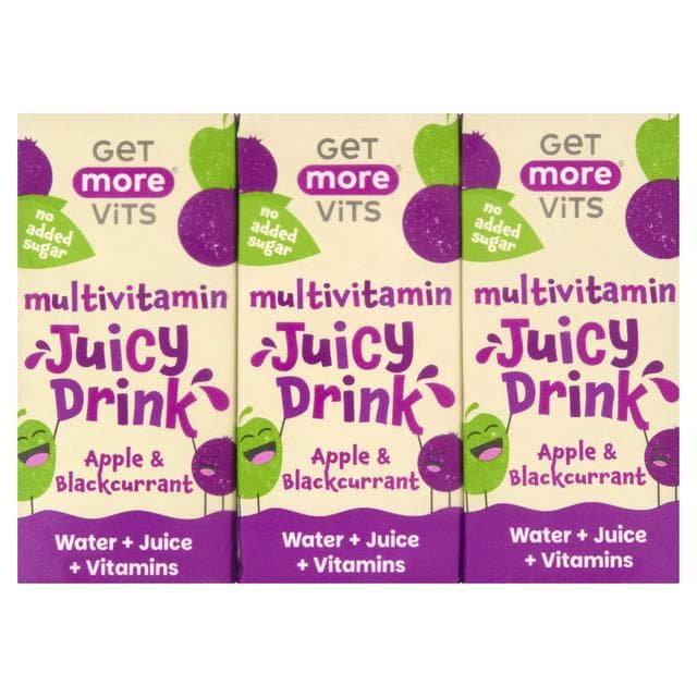Get More Vits 3 x 200ml Apple & Blackcurrant Multivitamin Juicy Drink - gallery image 1