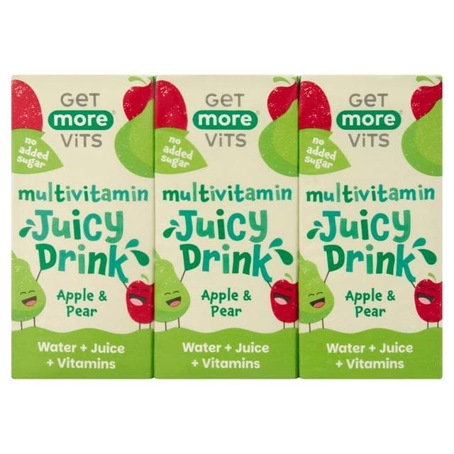 Get More Vits 3 x 200ml Apple & Pear Multivitamin Juicy Drink - gallery image 1