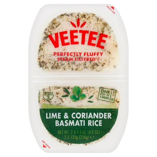 Veetee Perfectly Steam Filtered 2 x 125g Lime & Coriander Basmati Rice - gallery image 1