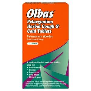 Olbas 21 x Pelargonium Herbal Cough & Cold Tablets