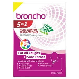 Broncho 10 x 5 in 1 Multi Symptom Cough Pastilles