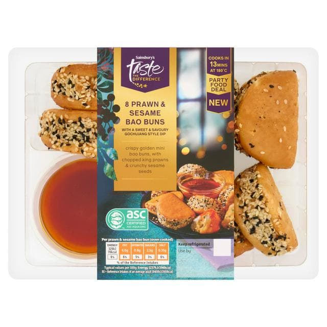 Sainsbury's 8 x Prawn Toast Bao Buns, Taste the Difference 230g - gallery image 1