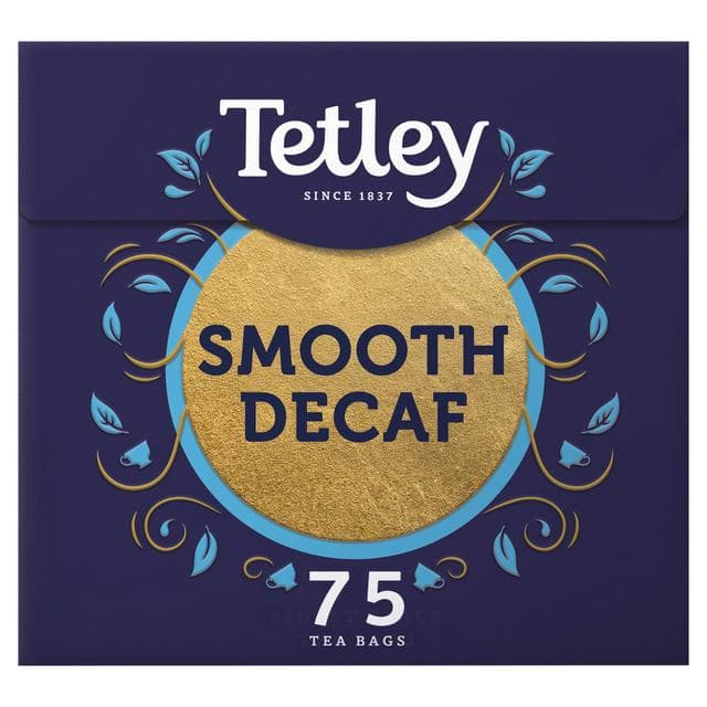Tetley 75 x Black Smooth Decaf Finest Tea Bags 237g - gallery image 1