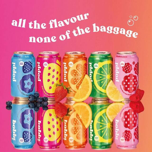 Poppi 4 x 330ml Strawberry Lemon Soda Cans - gallery image 5