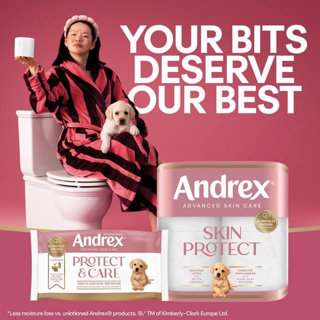 Andrex Skin Protect 8 x Standard Toilet Tissue Rolls - gallery image 3