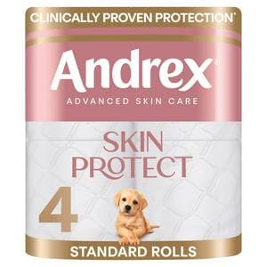 Andrex Skin Protect 4 x Standard Toilet Tissue Rolls
