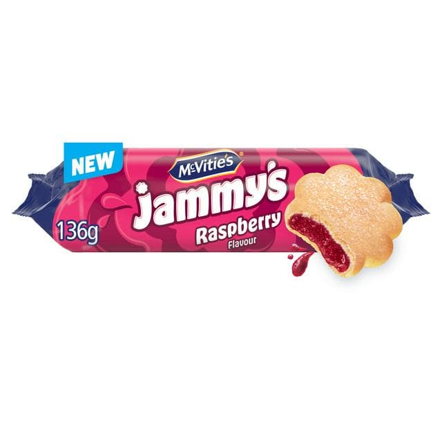 McVitie's Jammys 136.5g Raspberry Flavour Biscuits - gallery image 1