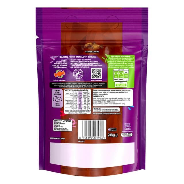 Quality Street Favourites 281g Coffee Creme Chocolates Pounch - gallery image 3