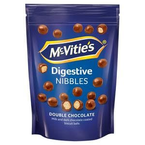 McVitie's Digestives Nibbles 80g Milk & Dark Chocolate Coated Double Chocolate Biscuit Balls