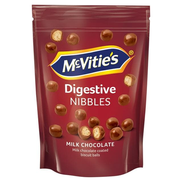 McVitie's Digestives Nibbles 80g Milk Chocolate Coated Biscuit Balls - gallery image 1