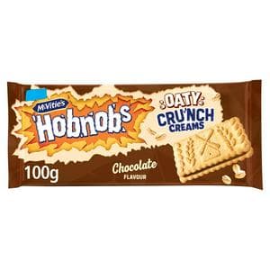 McVitie's Hobnobs Oaty Milky 100g Chocolate Flavour Cream Biscuits