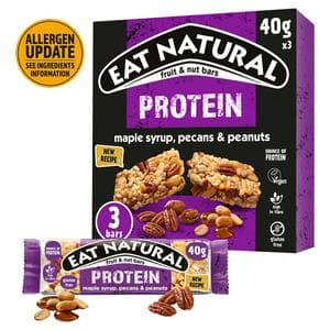 Eat Natural Protein 3 x 40g Maple Syrup, Pecans & Peanuts Multipack Bars