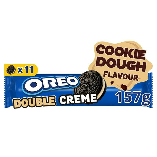 Oreo Double Crème 157g Cookie Dough Flavour Cocoa Sandwich Biscuits - gallery image 1