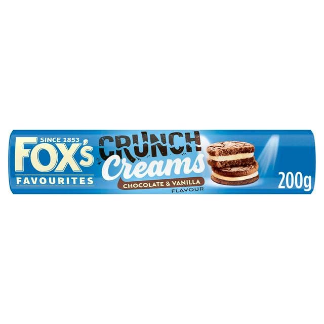 Fox's Favourites Crunch Creams 200g Chocolate & Vanilla Flavour Biscuits - gallery image 1