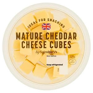 Sainsbury's 125g Mature Cheddar Snacking Cheese Cubes