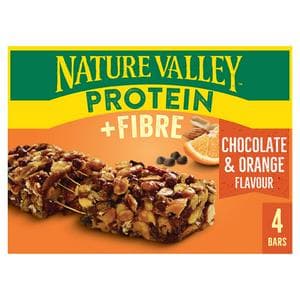 Nature Valley 4 x 36g Protein + Fibre Chocolate & Orange Flavour Bars