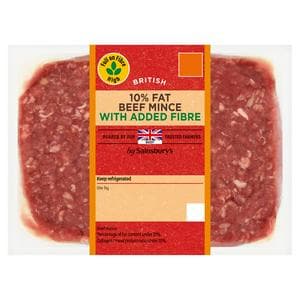 Sainsbury's 500g 10% Fat High Fibre Beef Mince