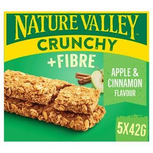 Nature Valley 5 x 42g Crunchy + Fibre Apple & Cinnamon Flavour Bars