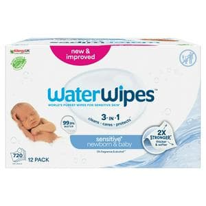 WaterWipes Sensitive+ 720 x Unscented Newborn & Baby Wipes