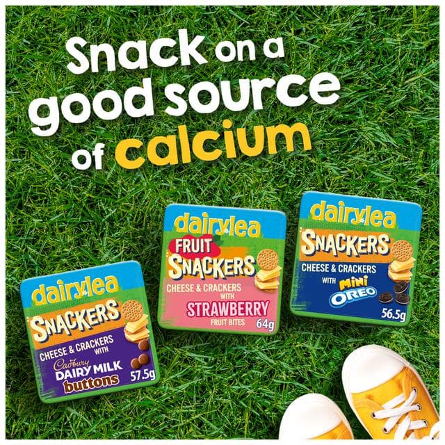 Dairylea Snackers 64g Cheese & Crackers with Strawberry Fruit Bites - gallery image 2