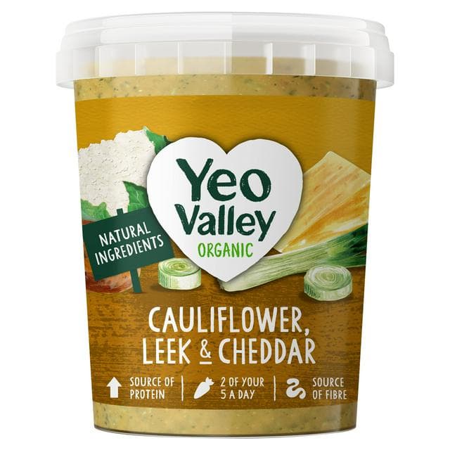 Yeo Valley Organic 400g Cauliflower, Leek & Cheddar Soup - gallery image 1