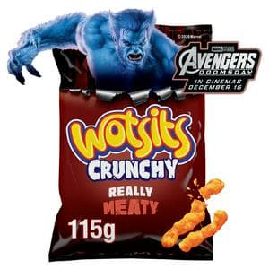 Walkers Wotsits 115g Crunchy Really Meaty Corn Puffs Sharing Crisps