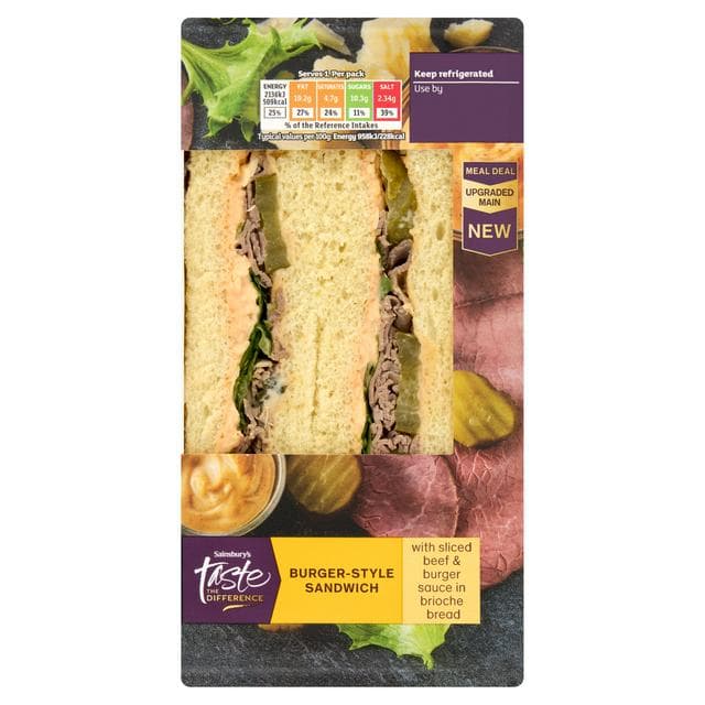 Sainsbury's Burger Style Sandwich, Taste the Difference - gallery image 1