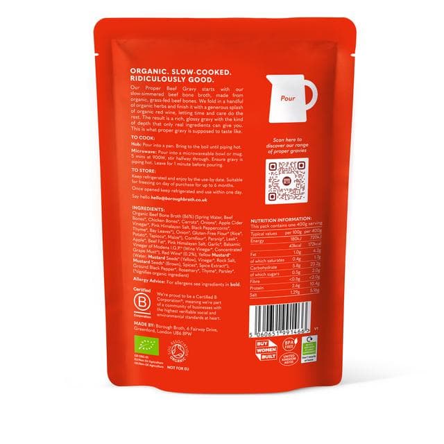 Borough Broth 400g Proper Beef Organic Bone Broth Gravy - gallery image 3