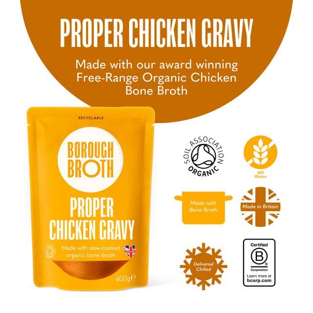 Borough Broth 400g Proper Organic Bone Broth Chicken Gravy - gallery image 2