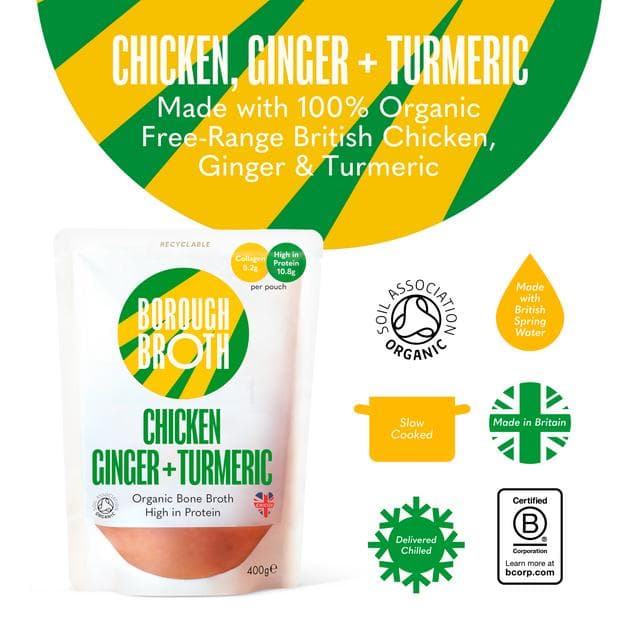 Borough Broth 400g Chicken Ginger + Turmeric Organic Bone Broth Soup - gallery image 2