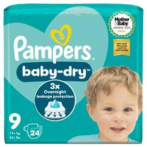 Pampers Baby-Dry Size 9, 24 Nappies