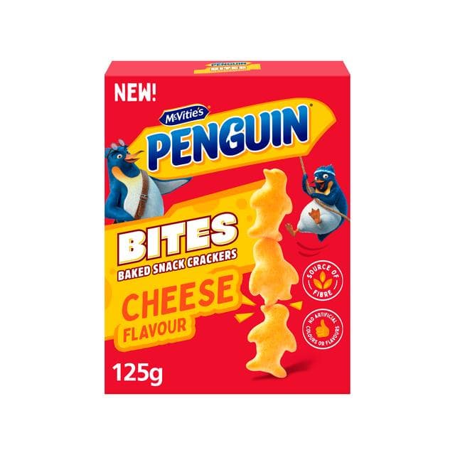 McVitie's Penguin 125g Cheese Flavour Bites Baked Snack Crackers - gallery image 2