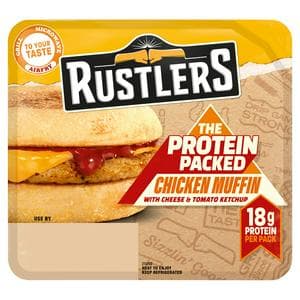 Rustlers 154g Chicken Muffin with Cheese & Tomato Ketchup