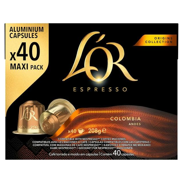 L'OR Espresso Colombia 40 x Aluminium Coffee Capsules 208g - gallery image 1