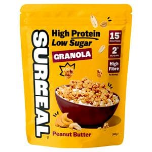 Surreal 300g Peanut Butter High Protein Low Sugar Granola Breakfast Cereal