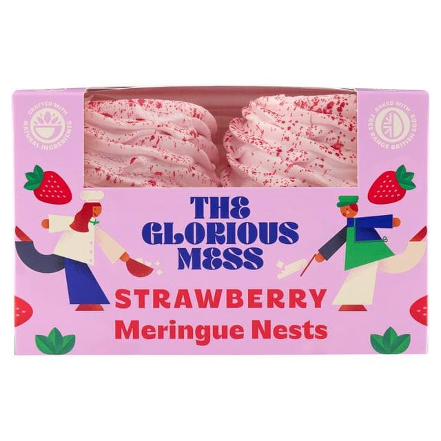 The Glorious Mess 4 x Strawberry Meringue Nests - gallery image 1