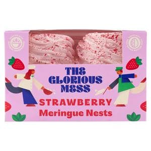 The Glorious Mess 4 x Strawberry Meringue Nests
