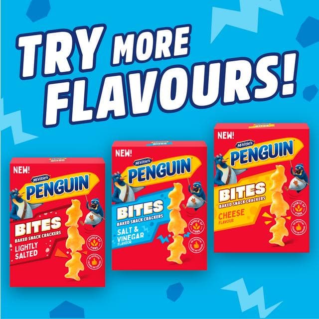 McVitie's Penguin 125g Salt & Vinegar Flavour Bites Baked Snack Crackers - gallery image 6