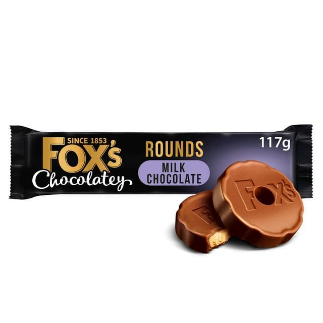 Fox's Chocolatey Rounds 117g Milk Chocolate Biscuits - gallery image 1