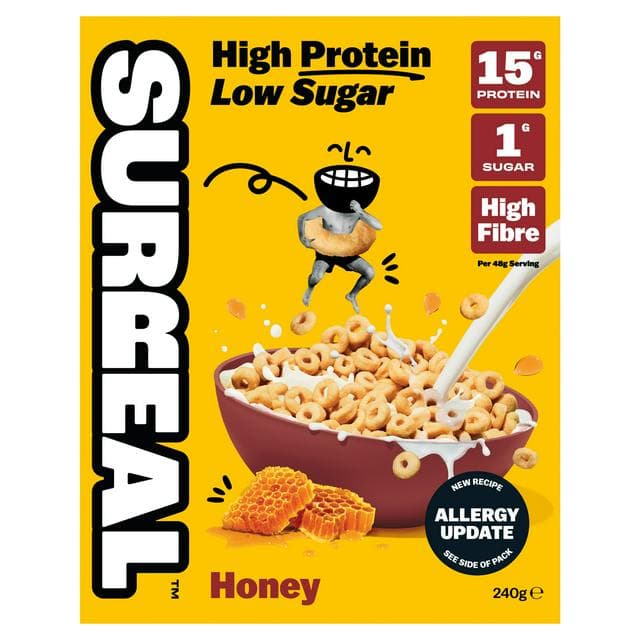 Surreal 240g High Protein Low Sugar Honey Hoops Breakfast Cereal - gallery image 1