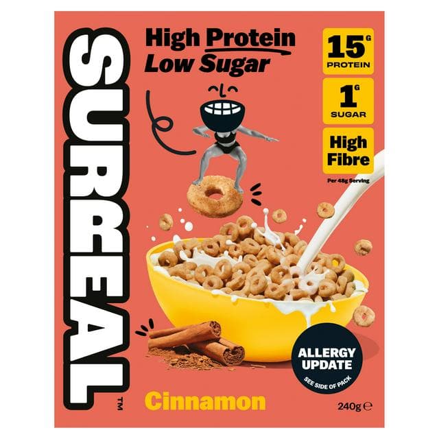 Surreal 240g High Protein Low Sugar Cinnamon Hoops Breakfast Cereal - gallery image 1