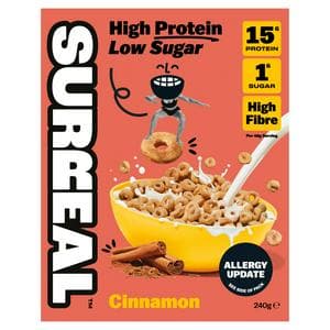 Surreal 240g High Protein Low Sugar Cinnamon Hoops Breakfast Cereal