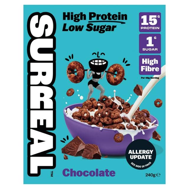 Surreal 240g High Protein Low Sugar Chocolate Hoops Breakfast Cereal - gallery image 1