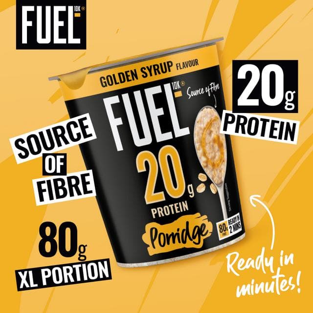 FUEL10K 80g Golden Syrup 20g High Protein Porridge Oat Cereal Pot - gallery image 2