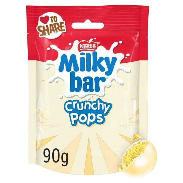 Nestle Milkybar Crunchy Pops 90g White Chocolate Sharing Bag - gallery image 1